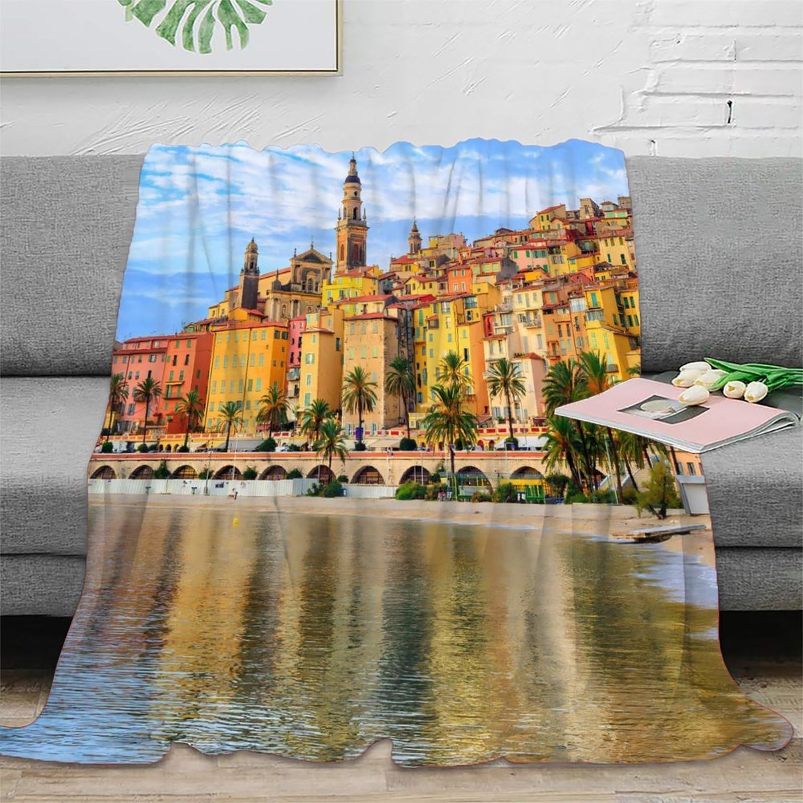 Jeté de canapé coloré 3D couverture microfibre idéale pour vos voyages et camping
