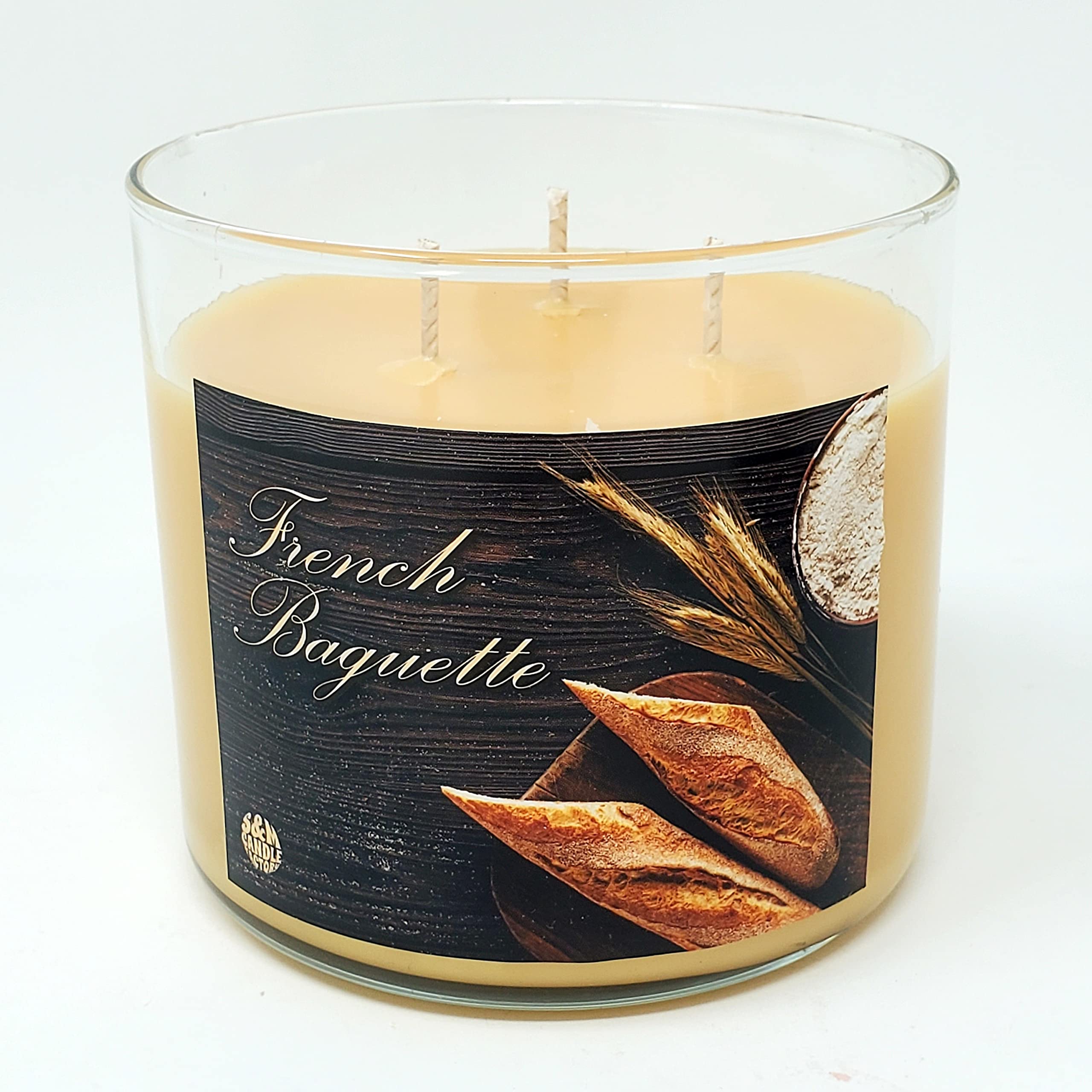 French Baguette Candle ~ Candela profumata al Pane Caldo ~ 100% Cera di soia Large 3 Wick