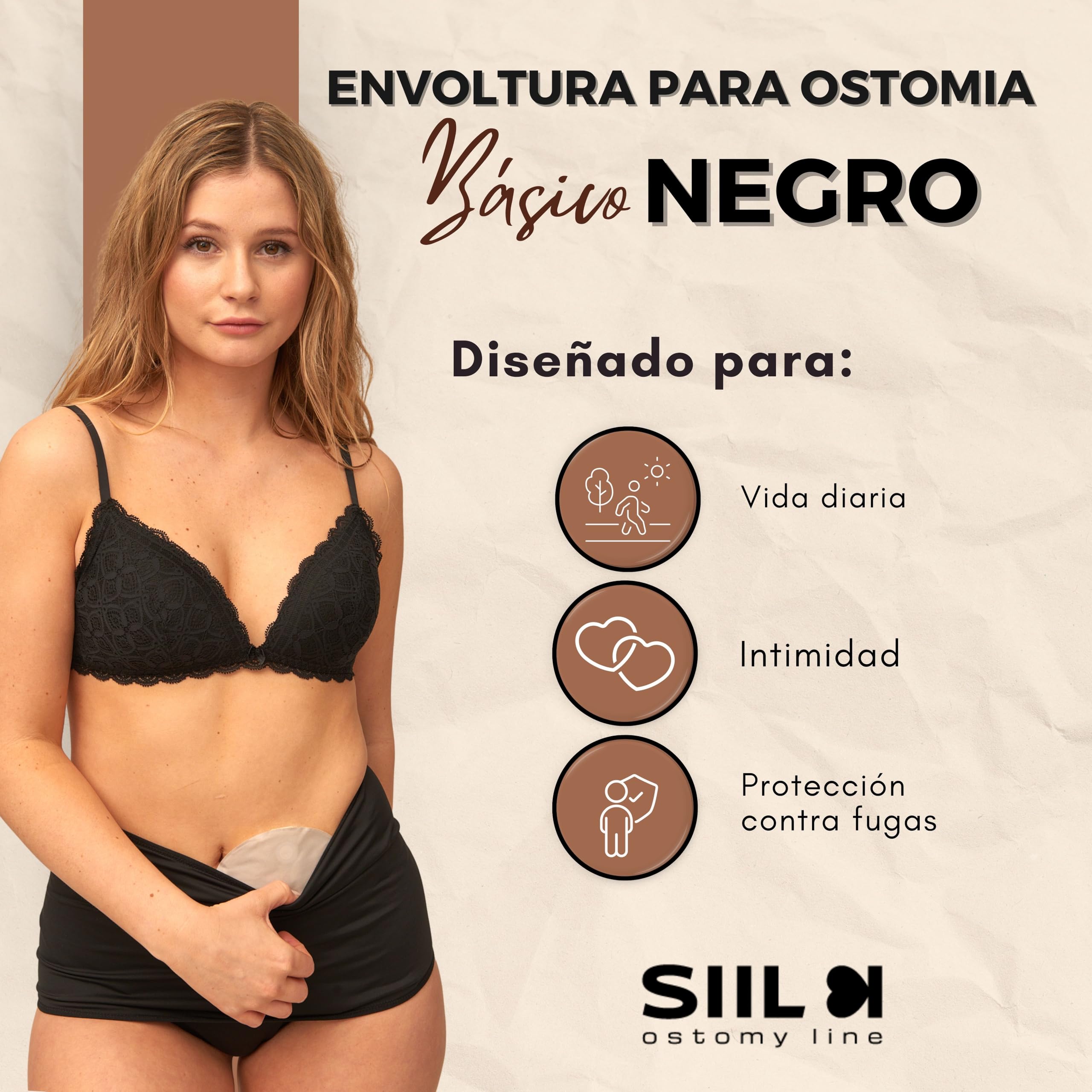SIIL Faja de Ostomía | Banda de Ostomía | Fundas bolsas de ostomía | Ropa interior de ostomía Ostomy