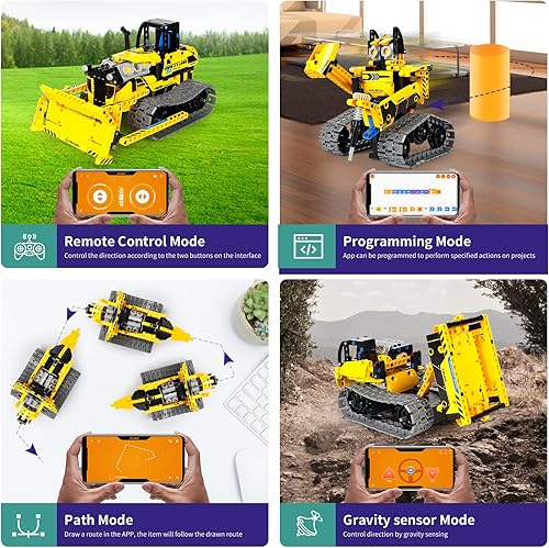 Miniatura 5 de LECPOP Kit de construcción de control remoto 5 en 1 STEM Projects RC Bulldozer  Robot  Camiones volquete para niños de 8 a 12 años bloques de