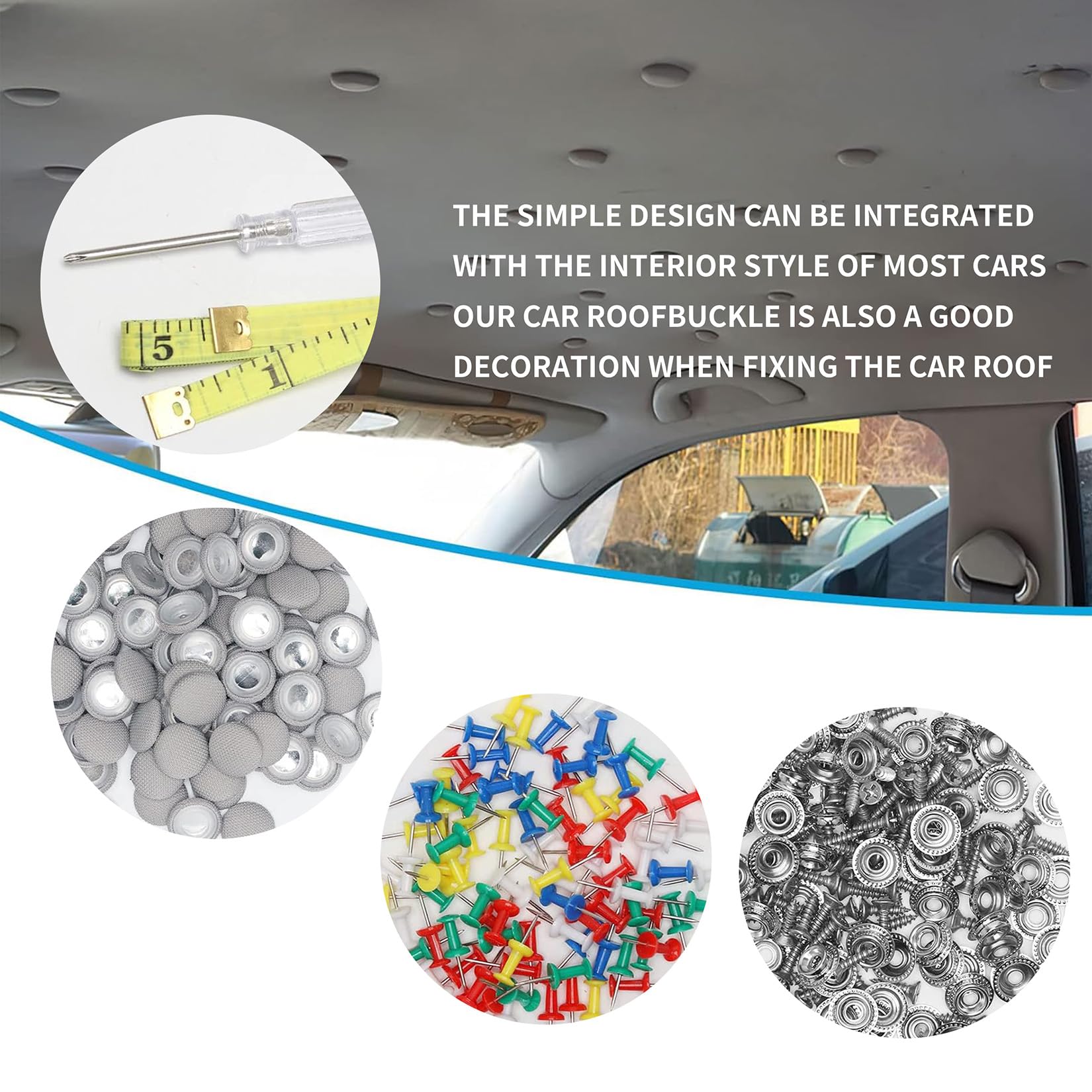 60-teiliges Auto-Dachhimmel Reparatur Set - Universelle Halteclips Für Durchhängende Autodecken