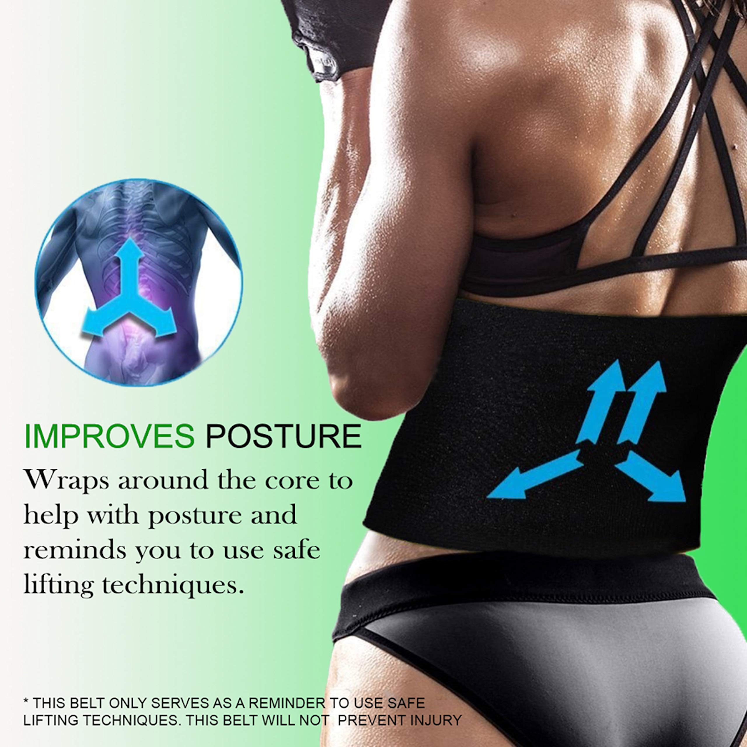 SPIKE Sweat Slim Belt Tummy Tucker Shapewear for Men and Women Non-Tearable Neoprene Shaper wear and Tummy Trimmer Exercise Waist Trainer Abs Sauna Stomach Belt up to 45 Inches Waist Size (Black) 4