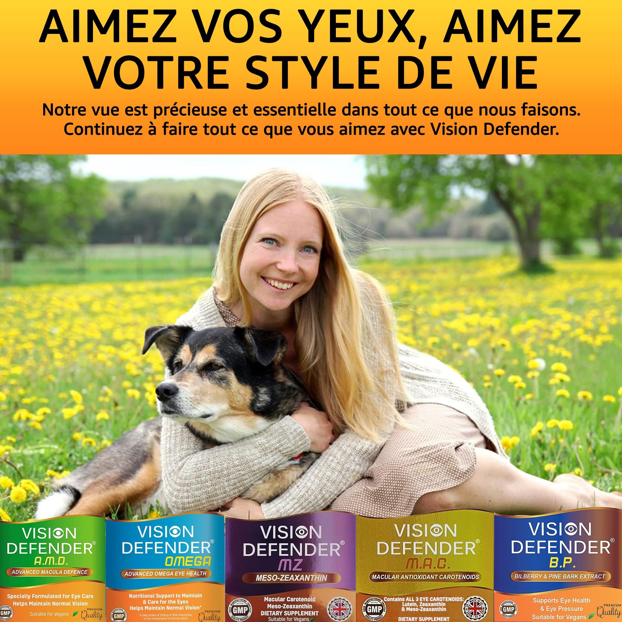 Vision Defender MAC Vitamines pour les Yeux – Caroténoïdes Triples : Lutéine 10mg, Zéaxanthine 2mg, Méso-Zeaxanthine 10mg – Soutien Vision & Santé Oculaire – 90 Gélules – Fabriqué au Royaume-Uni