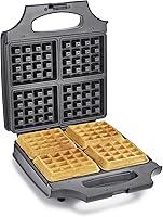 BELLA 4-Square Belgian Waffle Maker - Non-Stick Extra Large Plates, 1400W Compact Stainless Steel Iron for Family Breakfasts
