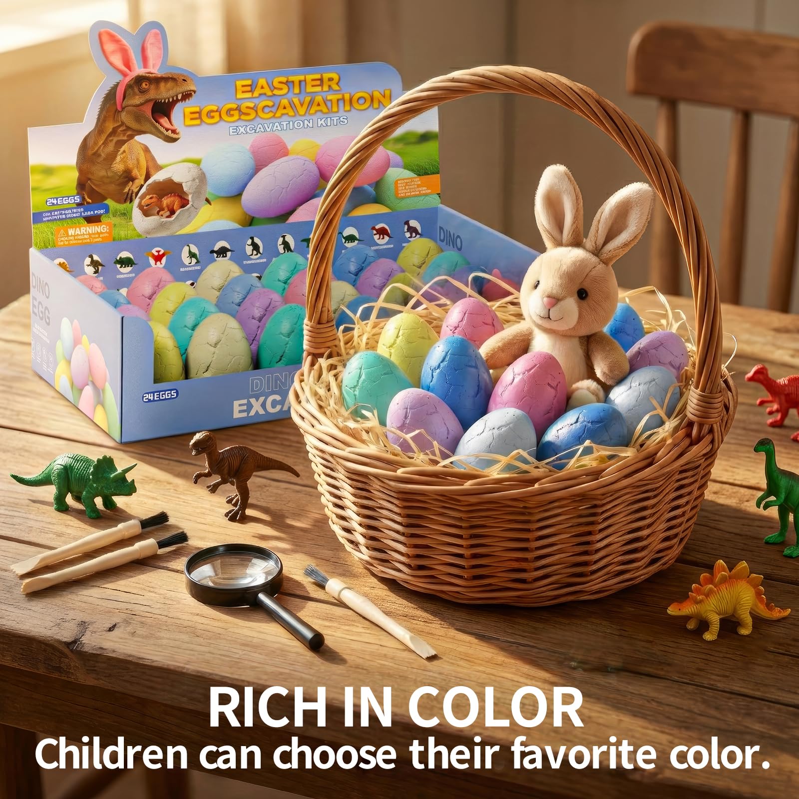 Uregoio 24 huevos de dinosaurio coloridos