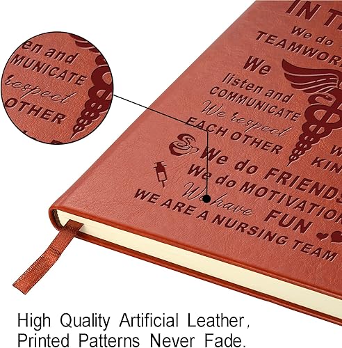 Miniatura 3 de WHLBHG Regalo para enfermera, A5, diario de cuero forrado para equipo de enfermería, regalos de enfermería, suministros de oficina, regalo de