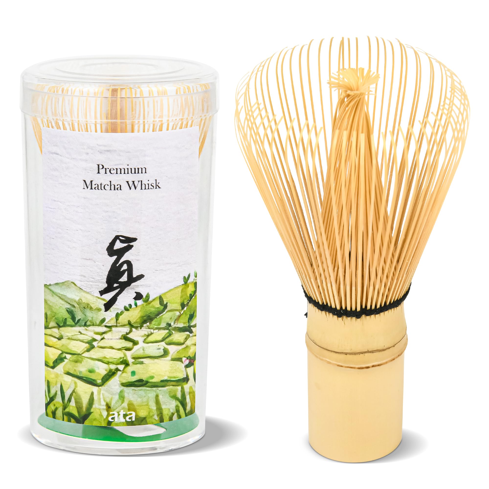 ata Traditional Matcha Whisks (Chasen) – Shin Tea Whisk, Premium Handmade Bamboo Whisk for Matcha Tea. Firm & durable tine design, easily creating foam for an authentic matcha experience.