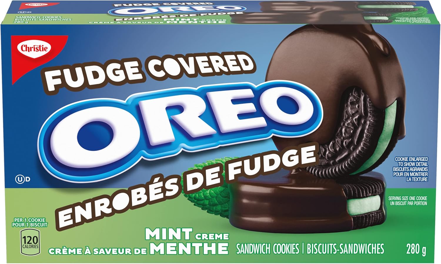 OREO Mint Chocolate Fudge Covered Cookies, 280g Amazon.ca Grocery