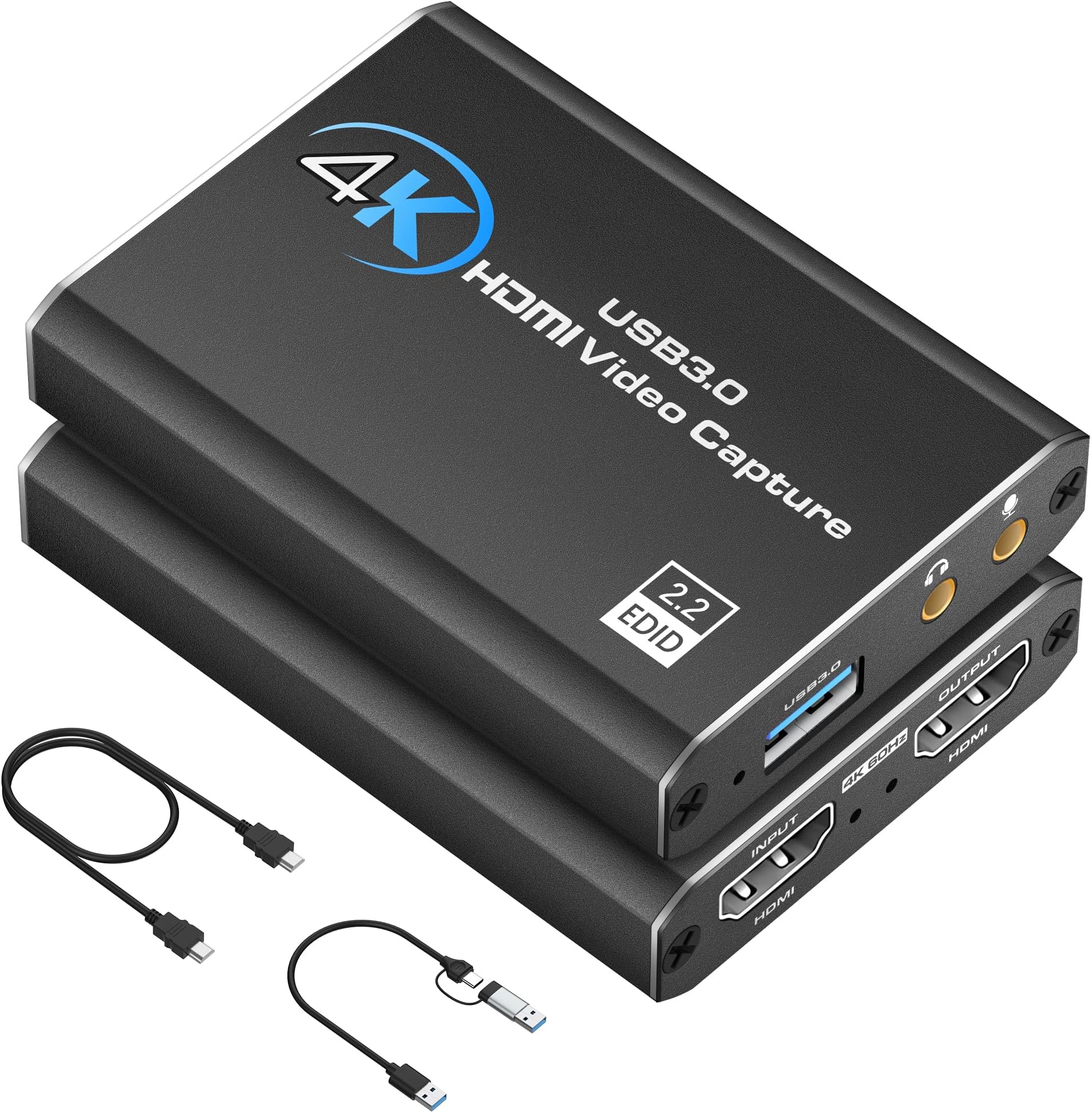 HDMI Video Capture Card for Switch - 4K External Capture Card for Streaming with USB 3.0 and 2K 30FPS Game Capture for Nintendo Switch/PS5/Xbox/PS4/Steam Deck