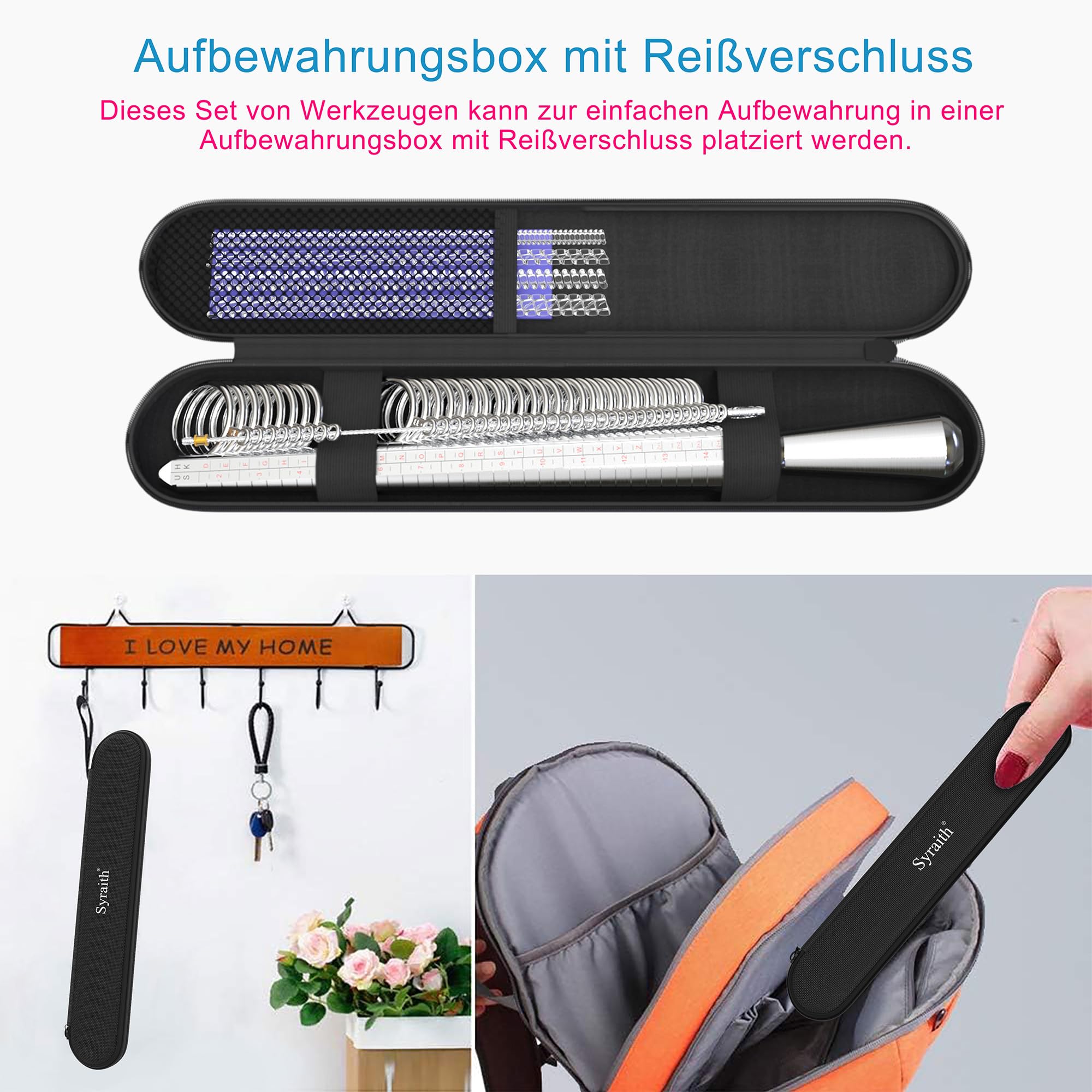 Misuratore Anelli, Kit di Misura Del Diametro Dell'anello, Misure Europee 41-76, 36 Utensili Misura Anelli Per la Misura Delle Dita e la Correzione Dell'anello, Inclusa Scatola di Stoccaggio