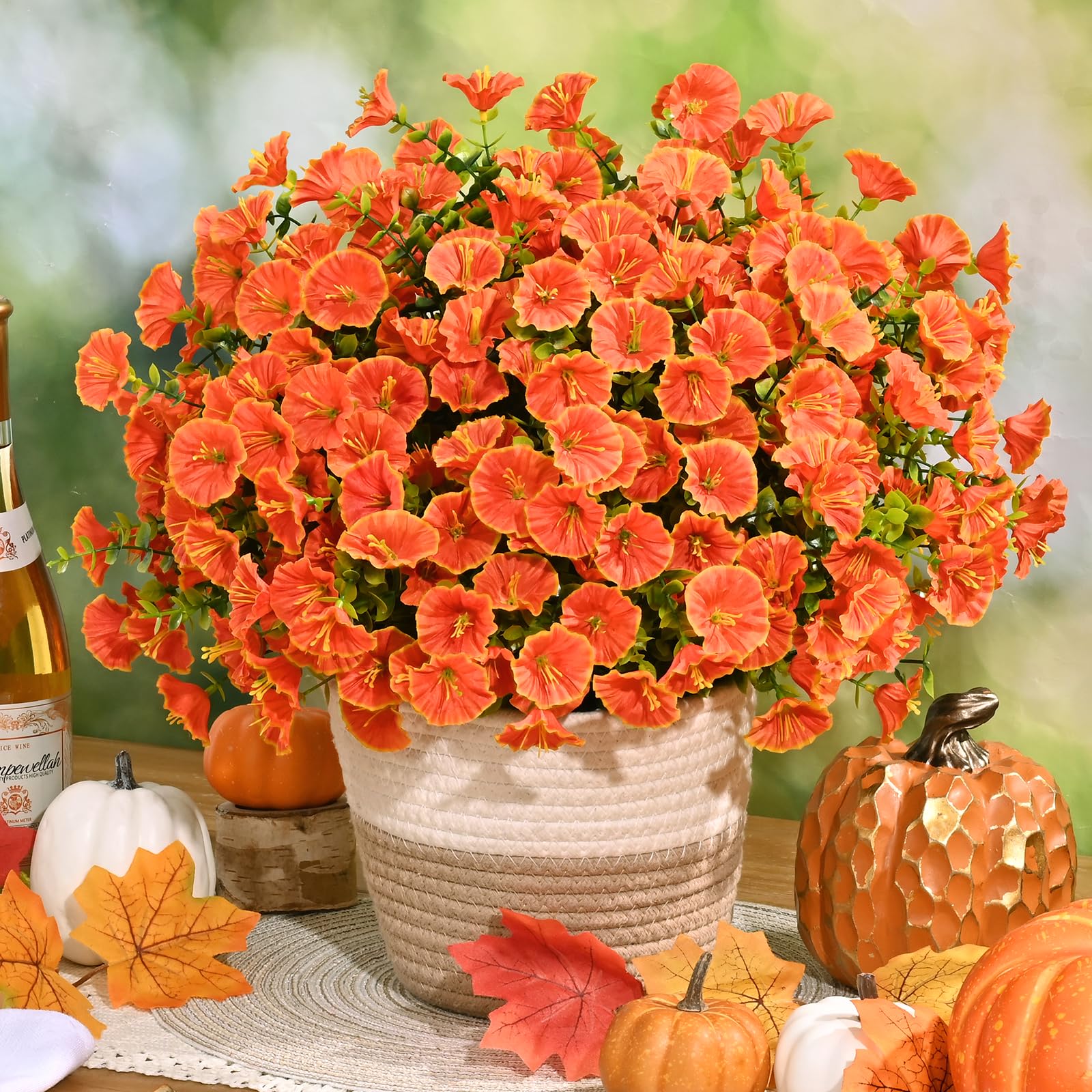 Waipfaru Fiori autunnali artificiali per decorazione, 36 fasci di fiori finti autunnali, petunie artificiali resistenti ai raggi UV, per esterni, decorazione per la casa, portico, vaso non incluso
