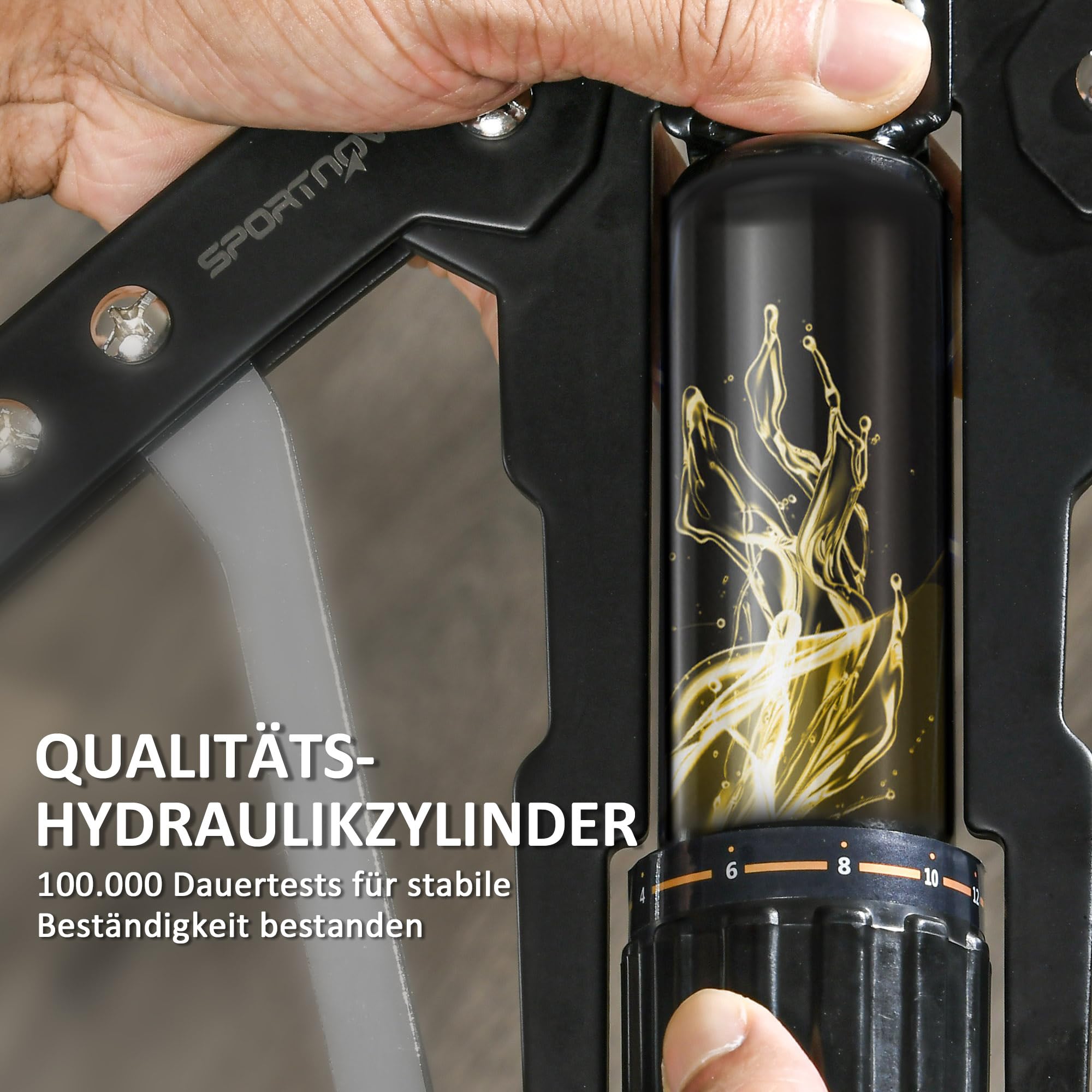 SPORTNOW Power Twister 10-200 kg, trener ramion, regulowany hydrauliczny | Sprzęt do treningu ramion, trening przedramion, sprzęt do treningu klatki i barków, siłowy, dla mężczyzn i kobiet