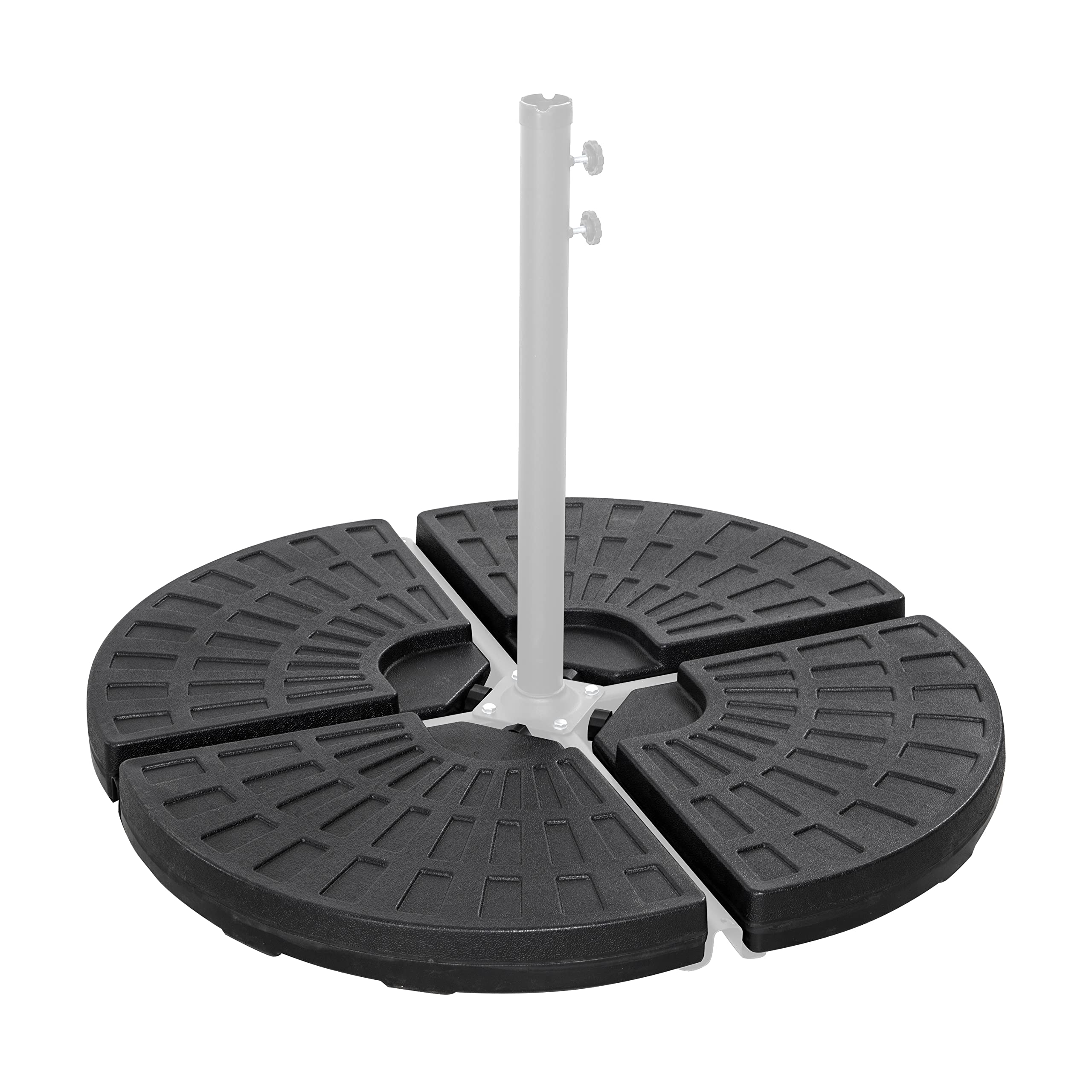 NUU GARDEN Round Patio Umbrella Base, Weighted Umbrella Base with Hand-turn Knob, for Garden, Backyard, Poolside
