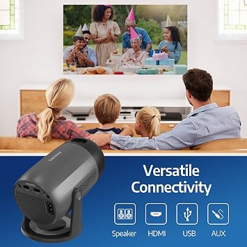Philips, Neopix 150 ev sineması projektörü, Full HD 1920 x 1080p, 180 derece dönebilir, LED ışık kaynağı, ayna modu, WLAN 6, stereo ses 2 x 3 watt, siyah