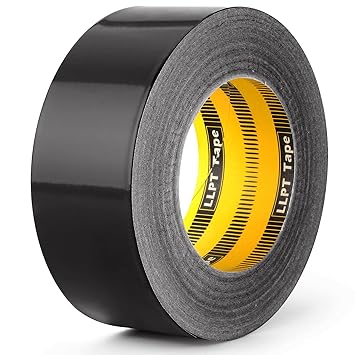 LLPT Aluminum Black Foil Tape 2 Inches x 55 Yards 3.94 Mil High Temp Heavy Duty Adhesive HVAC Sealing Hot Cold Air Duct Tape for Pipe Metal Repair (BF255)