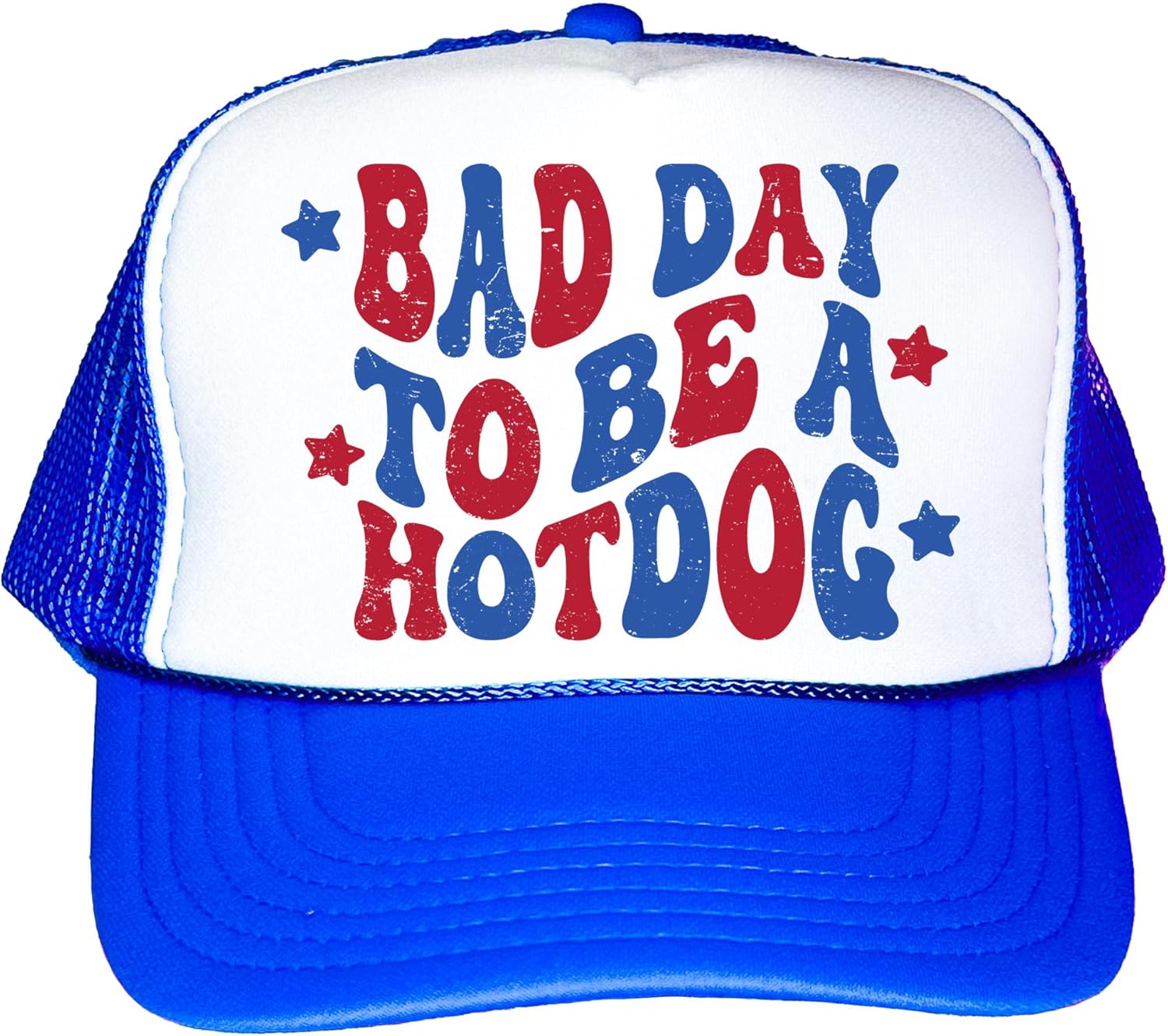 Bad Day to Be a Hot Dog 4th of July Classic 5 Panel Mesh Snap Back Trucker Hat