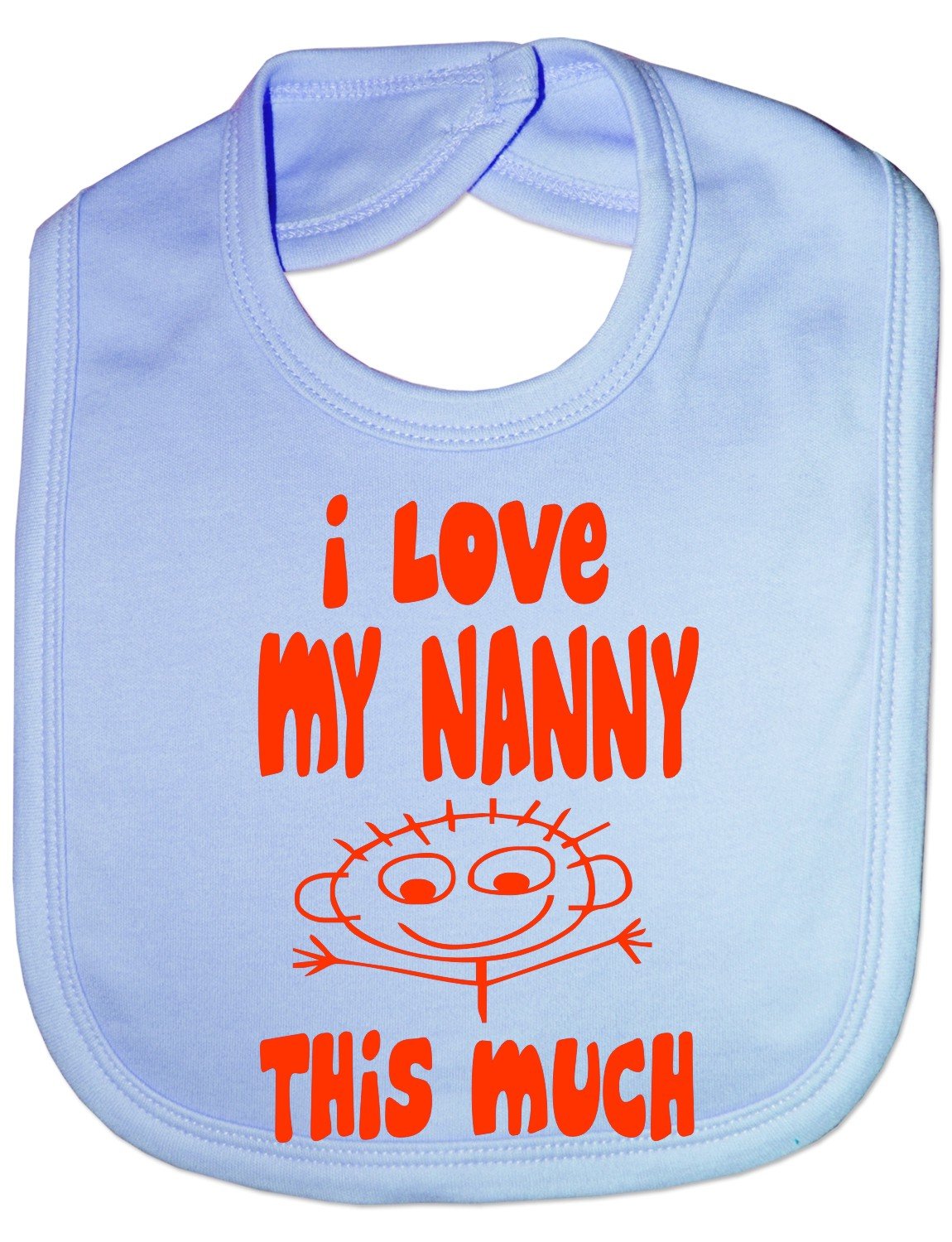Print4u Blue I Love My Nanny This Much - Funny Baby/Toddler/Newborn Bib -Gift