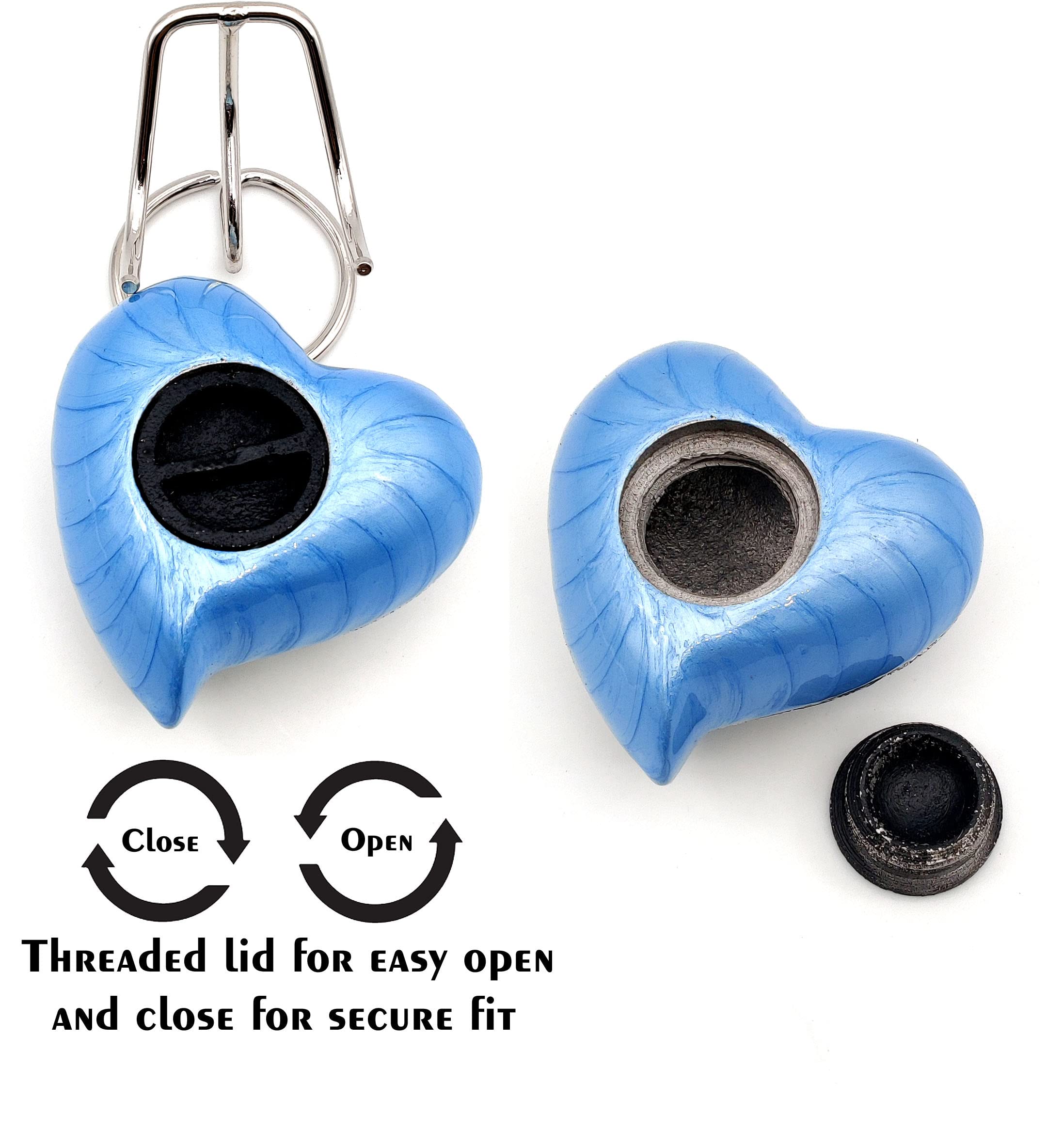 Urna de recuerdo de corazón azul cielo – Mini urna de cenizas pequeña urna de cremación hecha a mano para cenizas – homenaje a tu ser querido – perfecta para adultos y bebés con caja de terciopelo