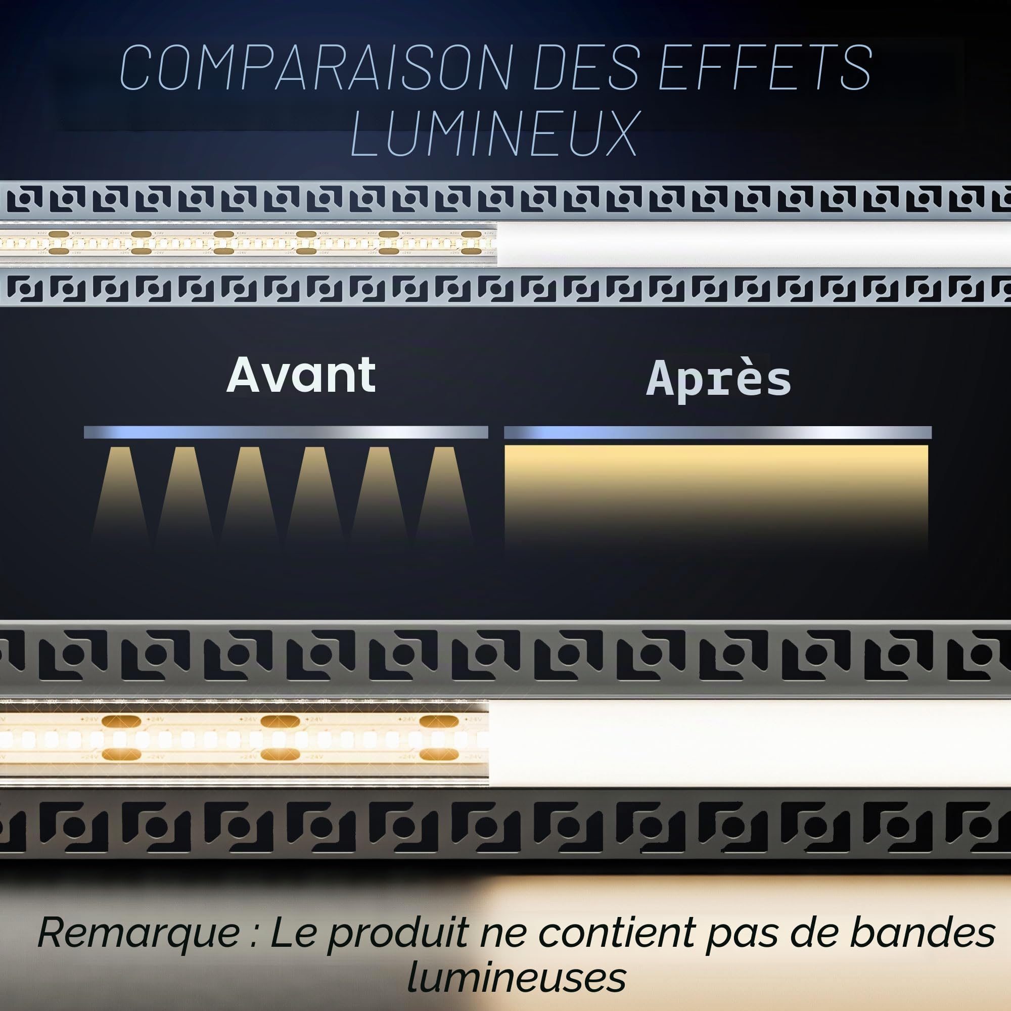 Profilé LED Encastrable pour Placo 2m × 12 Pièces, Profilé Aluminium 64,2×13,8mm Compatible Ruban LED ≤20mm, Rail LED avec Diffuseur, Goulotte Lumineuse pour Mur et Plafond