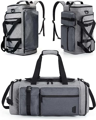 BAGSMART Bolsa de gimnasio para hombres, bolsas de lona deportivas para viajes, bolsa de fin de semana con compartimento para zapatos y laptop,
