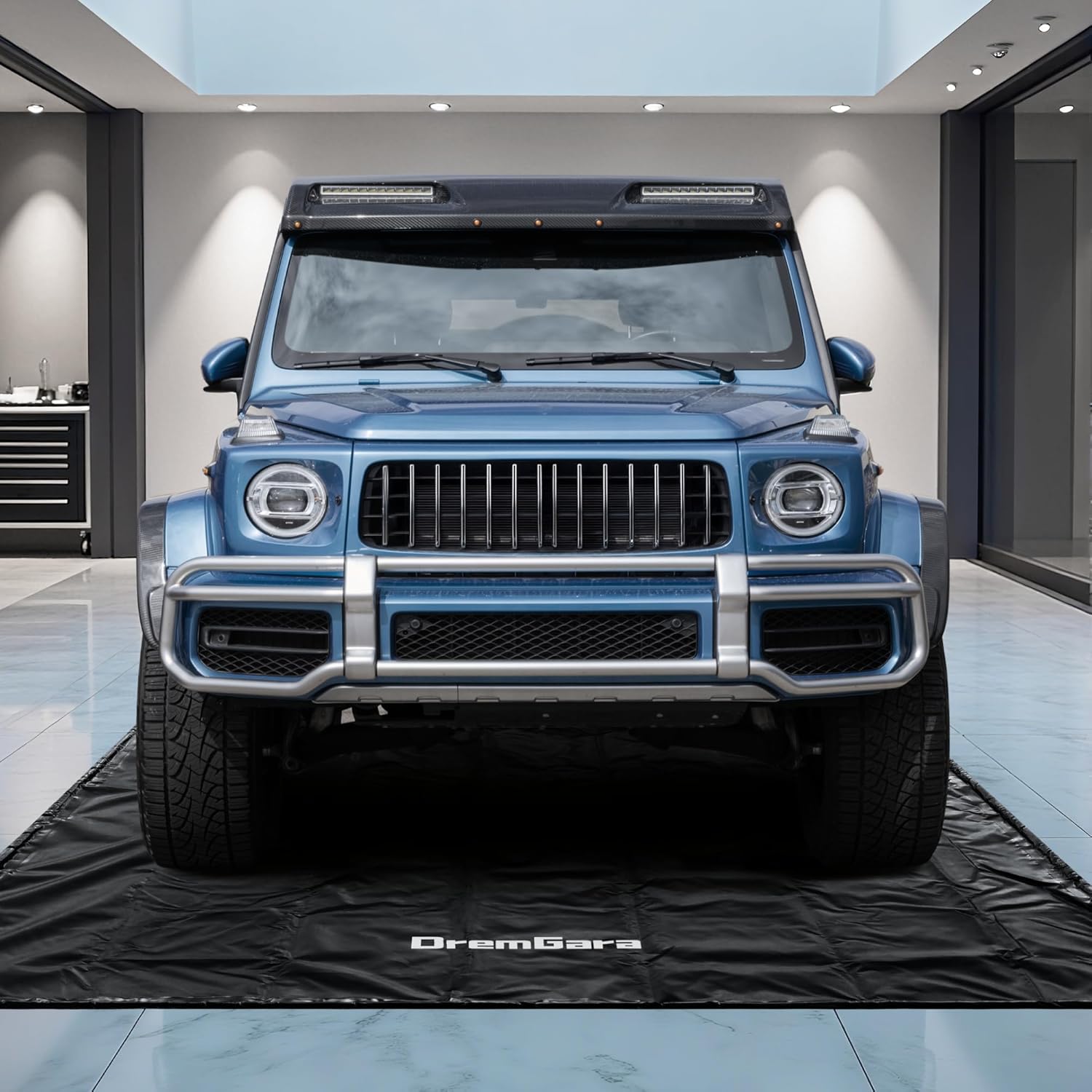 Easy to Clean 7'9"x18' Heavy-Duty PVC Garage Floor Mat with Waterproof Containment Protection for Cars SUVs Trucks Parking Garages Non-Slip Durable Containment Mat Multiple