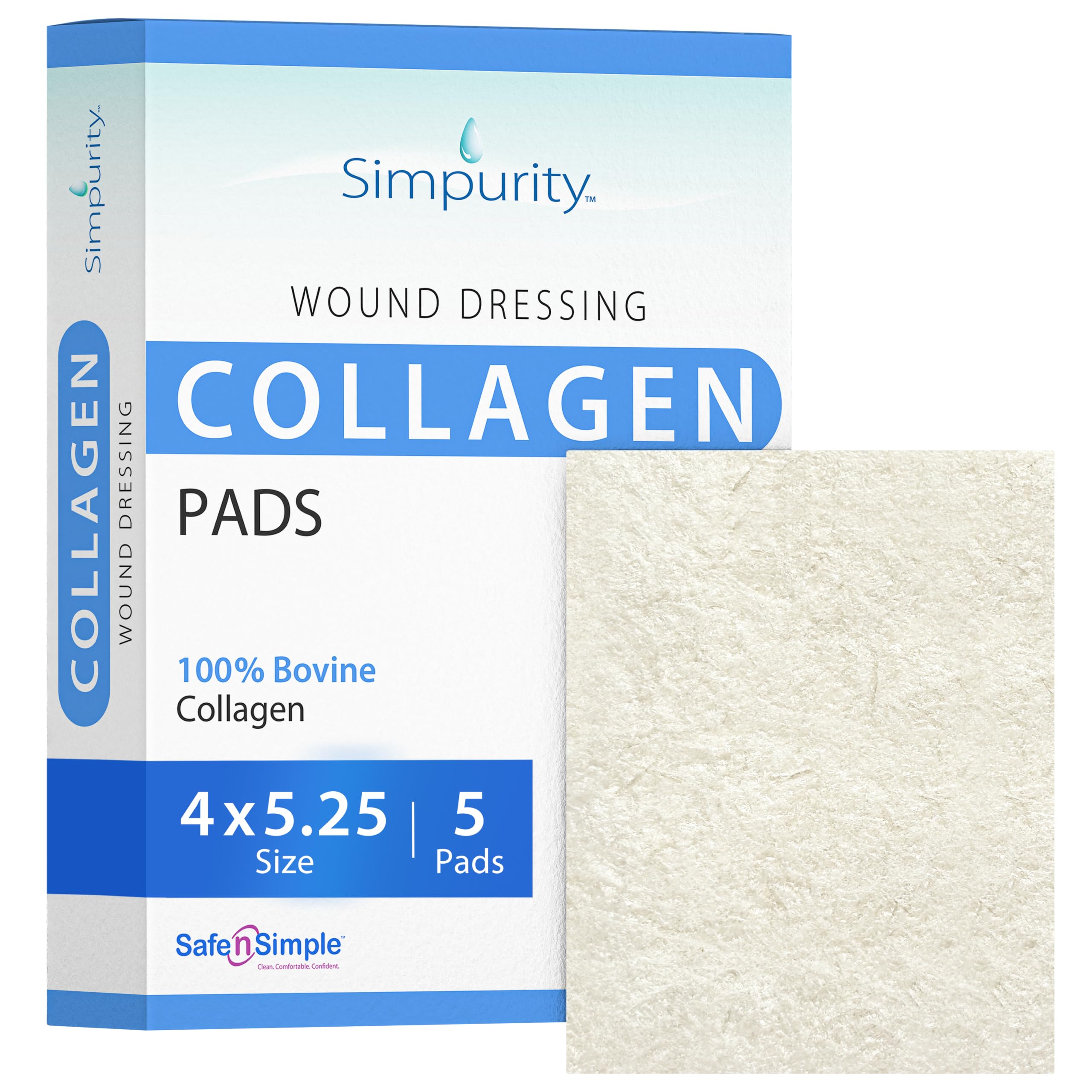 Collagen Wound Dressing - 2" x 2" -5 Count - Bovine Collagen Pads — Amazon image 8