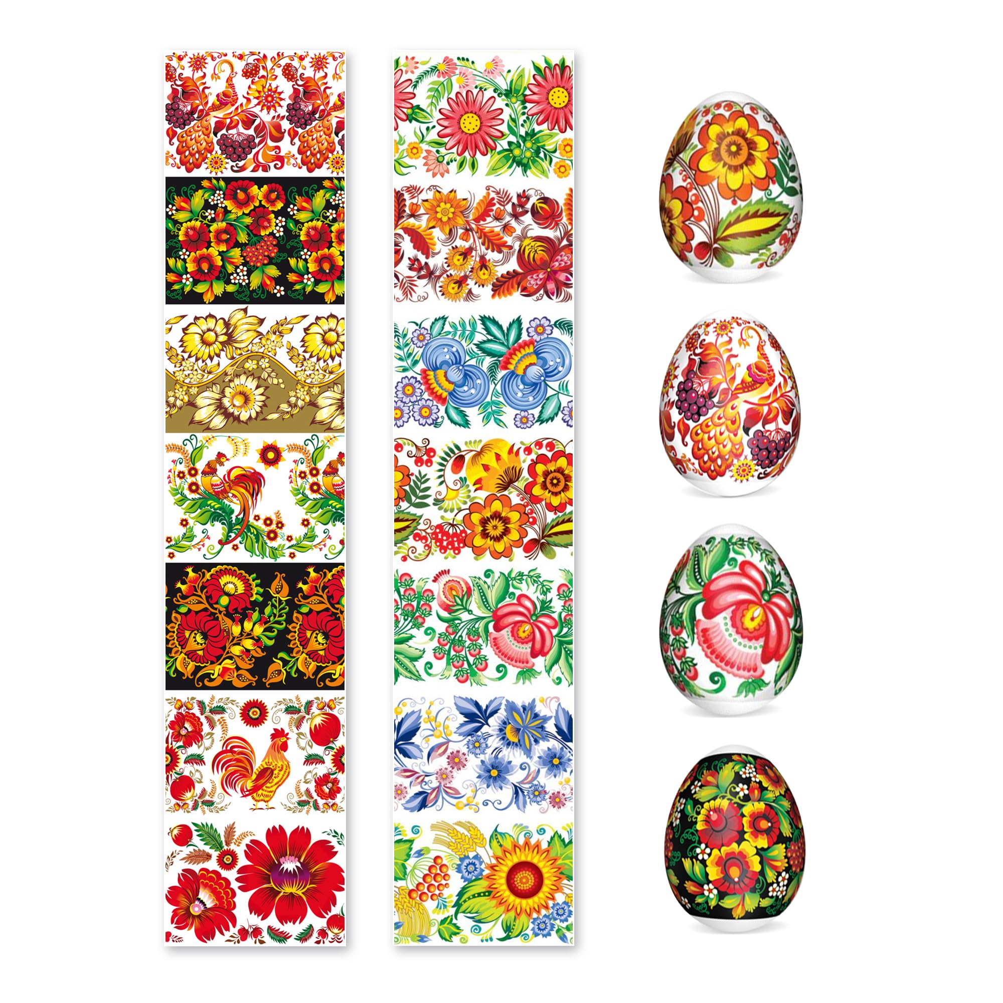 OFXDD 14 Pcs Egg Wraps Easter Set - Thermo Easter Egg Shrink Wrappers for Pysanka - Traditional Egg Sleeves Easter - Ukrainian Easter Egg Decorating Kit