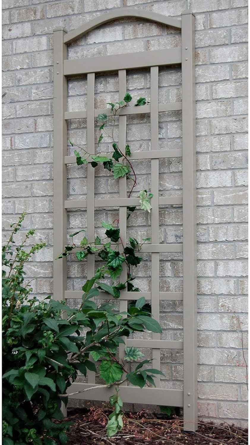 Dura-Trel PVC Garden Trellis for Climbing Vine Plants, Cambridge, Mocha, 28" x 76"