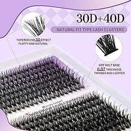 DIY Lash Clusters for Using at Home: Ultra-light, Natural, Fluffy, Manga, Wispy, Waterproof, Anime, Manga, Cat Eye, D Curl, 12-16mm Mixed, 30+40D, RR0125, Wendy Lashes