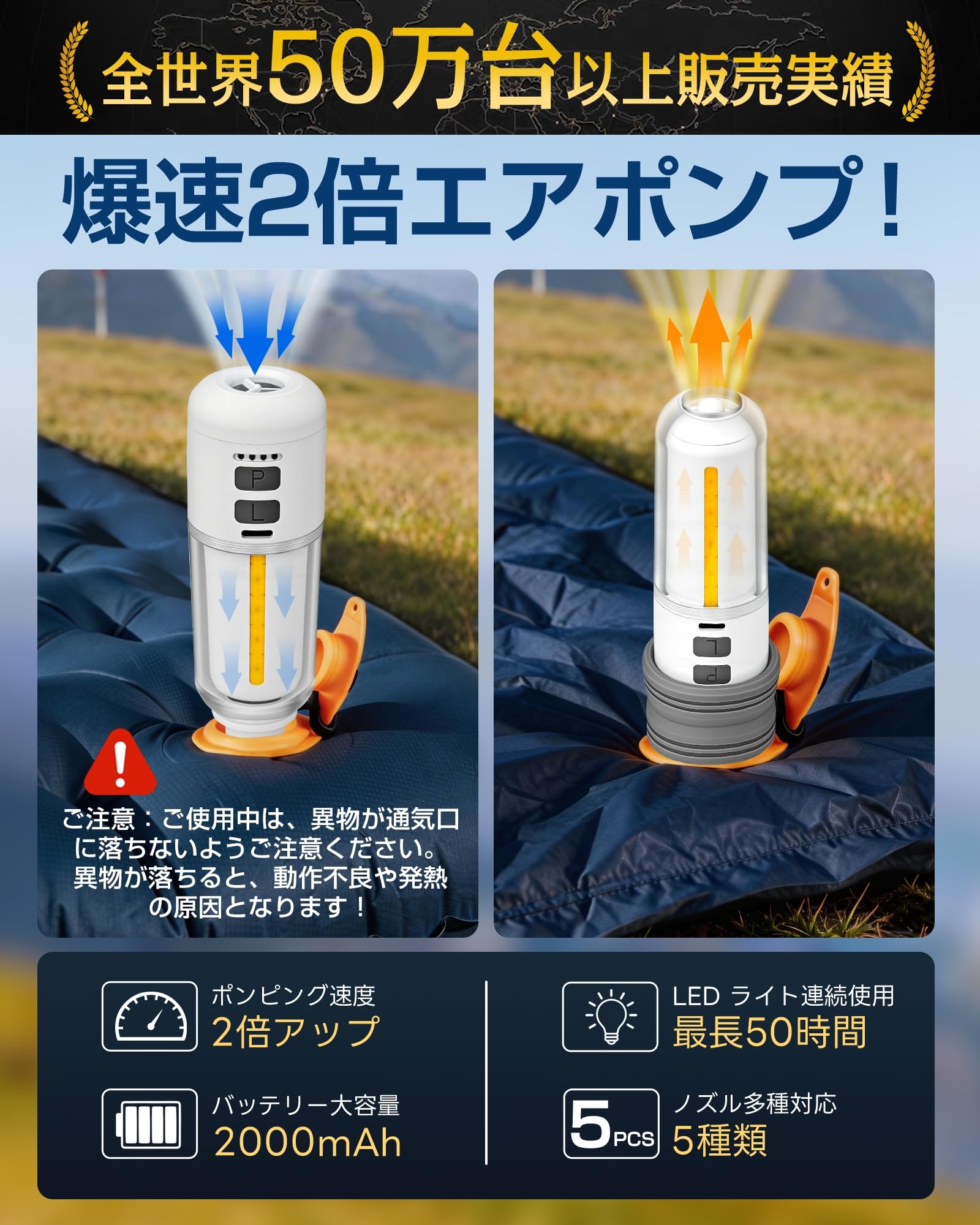 Amazon.co.jp: AIBOO 日本監修 電動エアーポンプ Air4 電動ポンプ 増圧