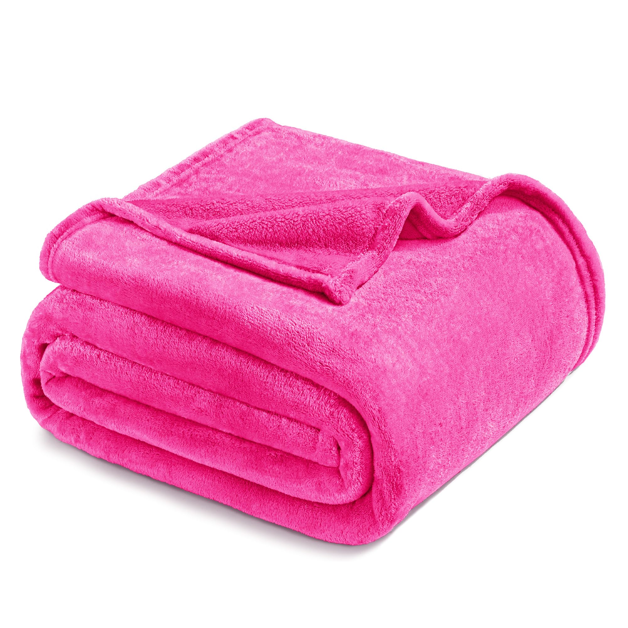 Exclusivo Mezcla Kuscheldecke Fleece Decke für Couch, Superweiche und Warme Sofadecke Wohndecke für Ganzjahreszeit, Plüsch und Leicht, 150 x 200 cm, Hot Pink