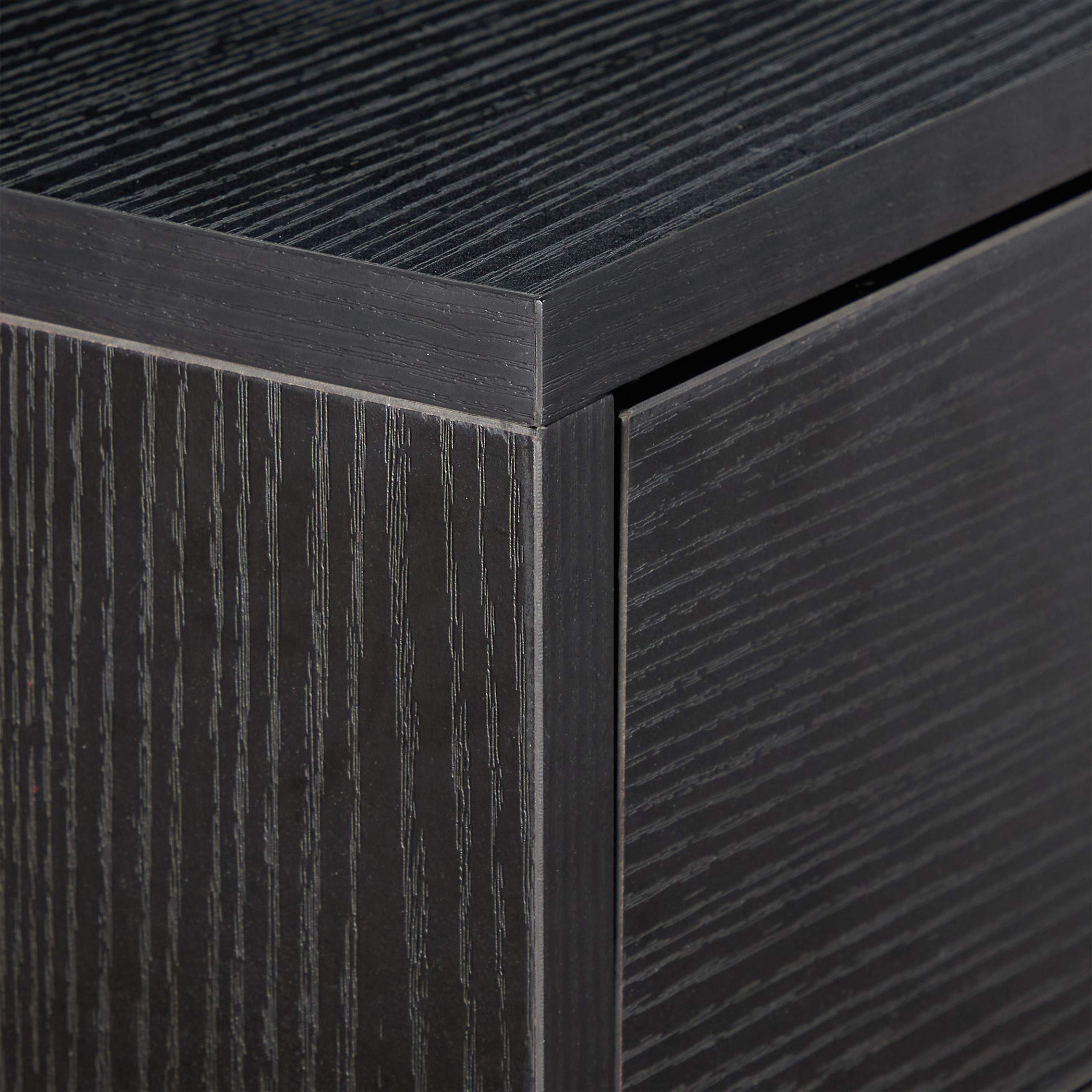 Relaxdays Table Console, Meuble d’appoint 2 tiroirs, HxLxP 80,5x110x40 cm, étroit, Couloir & Salon, Gain de Place, Noir
