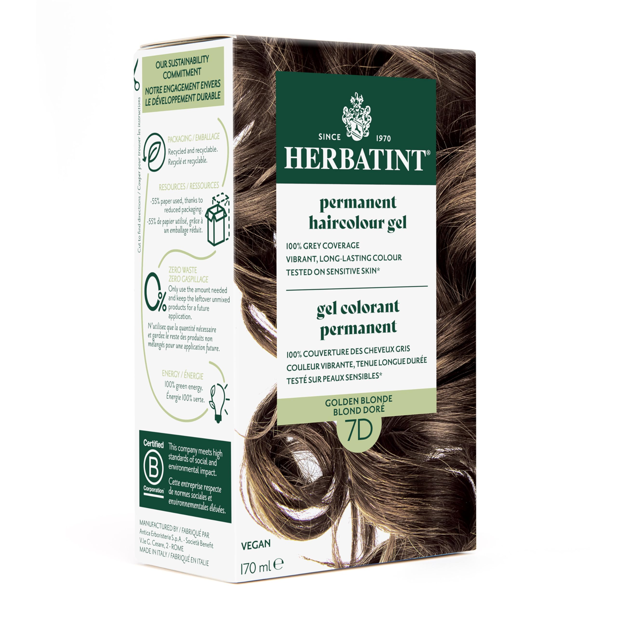HERBATINT 7D Golden Blonde Permanent Hair Colour, 4 OZ