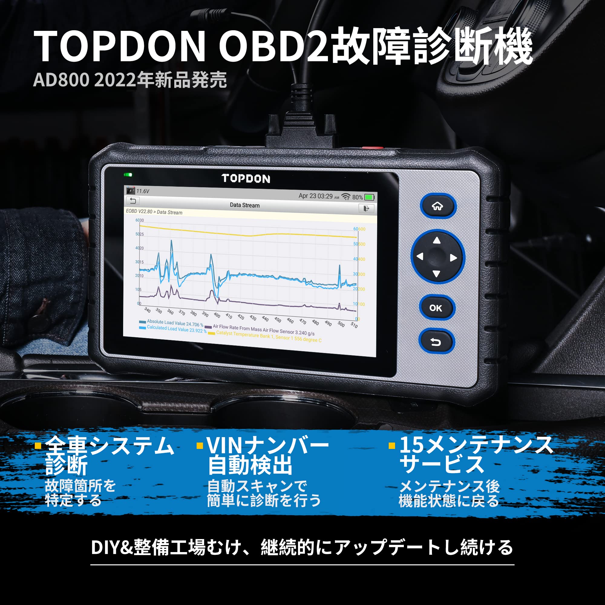 TOPDON ArtiDiag800 故障診断機　ジャンク品 Amazon.co.jp: TOPDON ArtiDiag800 OBD2 診断機、全車システム診断、26