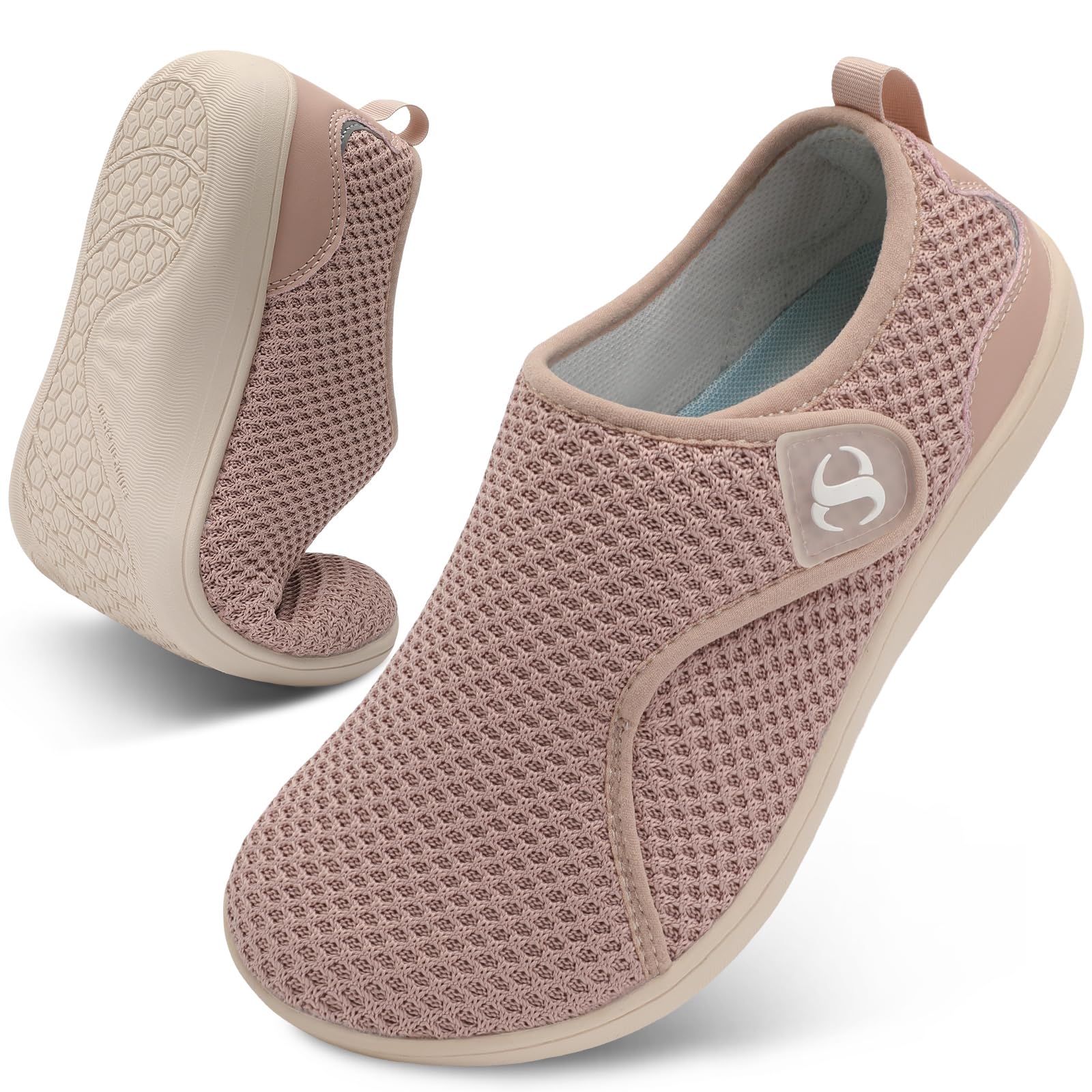 Womens Walking Shoes Comfortable Wide Diabetic Shoes Adjustable Zero Drop Edema Shoe Breathable Neuropathy Nursing Shoes Casual Wide Width Sneakers