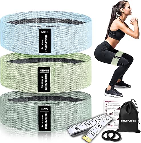 HIMESPORNER Wide Fabric Resistance Bands for Working Out, 3 Level