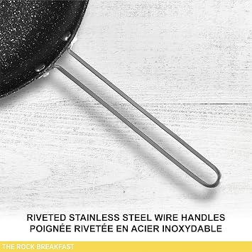Starfrit The Rock 16cm (6.5) Non-Stick Egg Fry Pan - Durable Forged Aluminum - Oven Safe - PFOA Free - Easy to Clean - Black