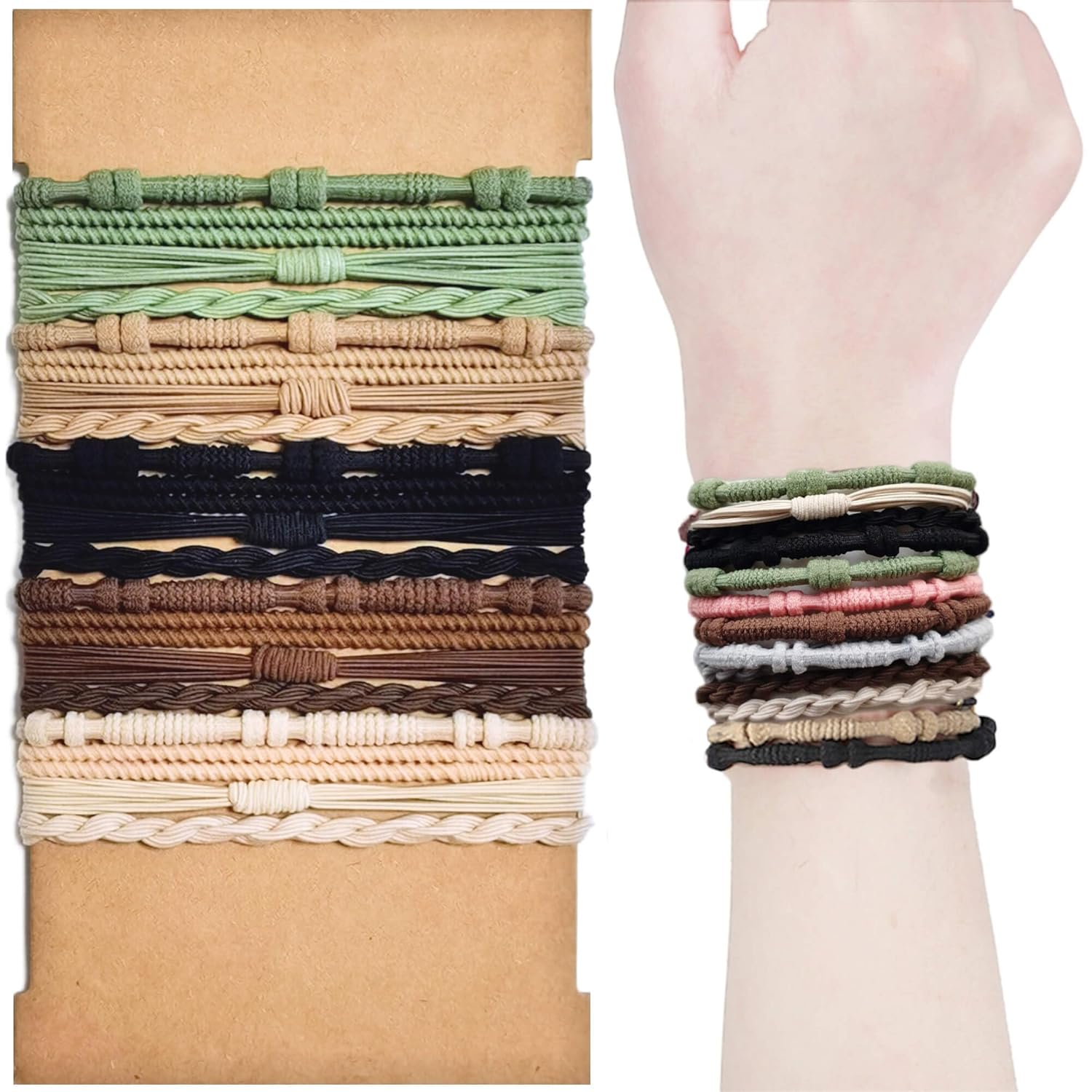 Volnova Boho Bracelet Hair Ties for Women 20 Pieces Hair