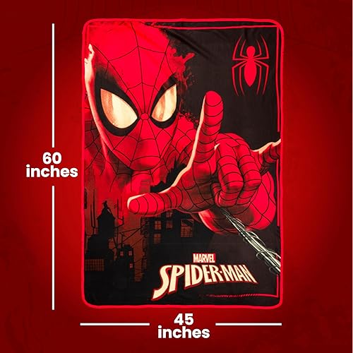 Miniatura 3 de Silver Buffalo Marvel Universe Spidey Close Up Web Shooter - Manta de forro polar de 45 x 60 pulgadas