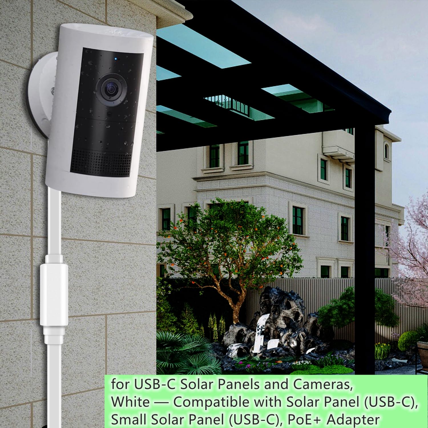 3m USB-C Verlängerungskabel für Ring USB-C Solarmodule & Kameras Weiß