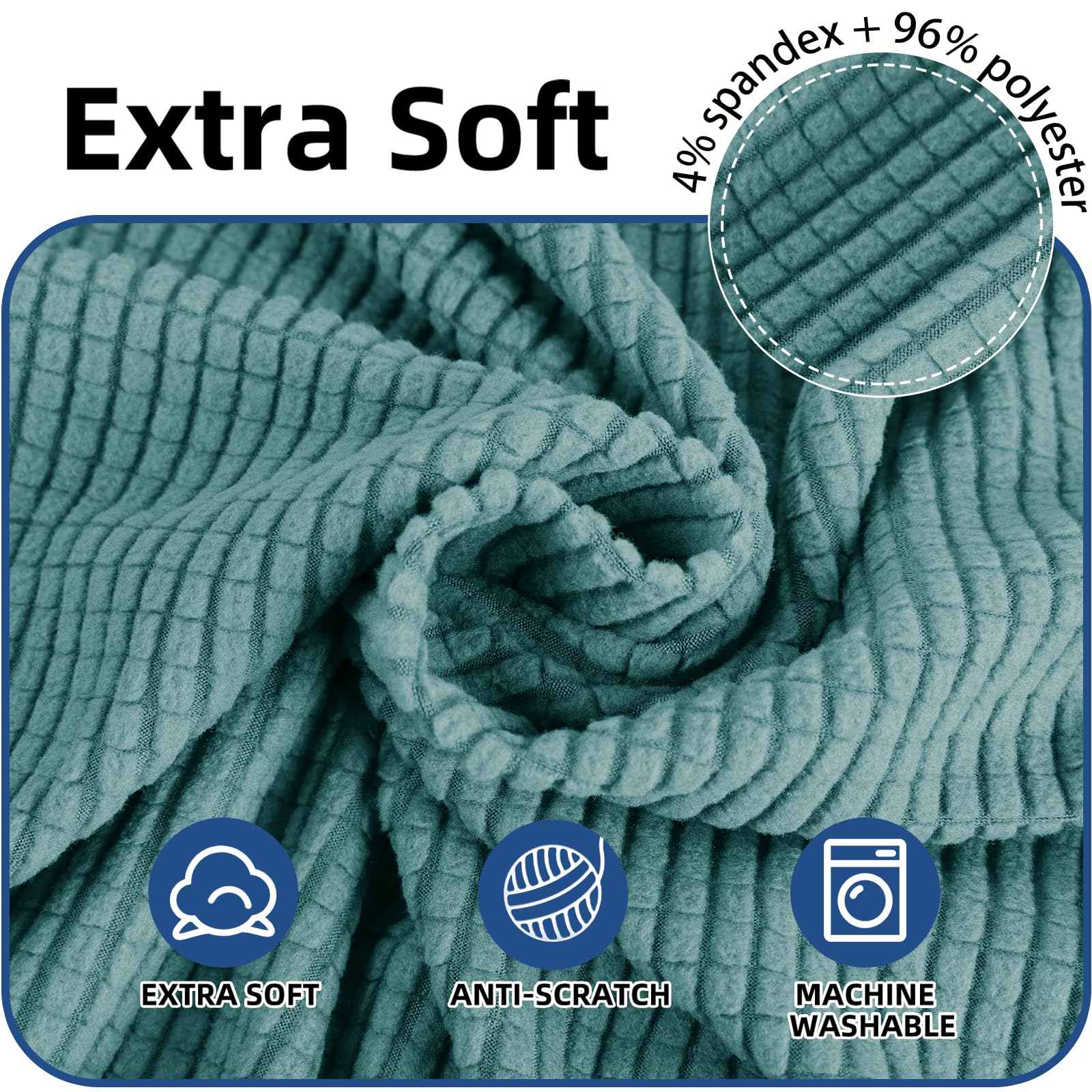 Ystyle Coprisedie con Schienale 4 Pezzi, Elasticizzato Copri Sedie Soggiorno Cucina, Universali Coprisedia Elasticizzati, Moderno Fodere per Sedie Antigraffio Gatto, Azzurro