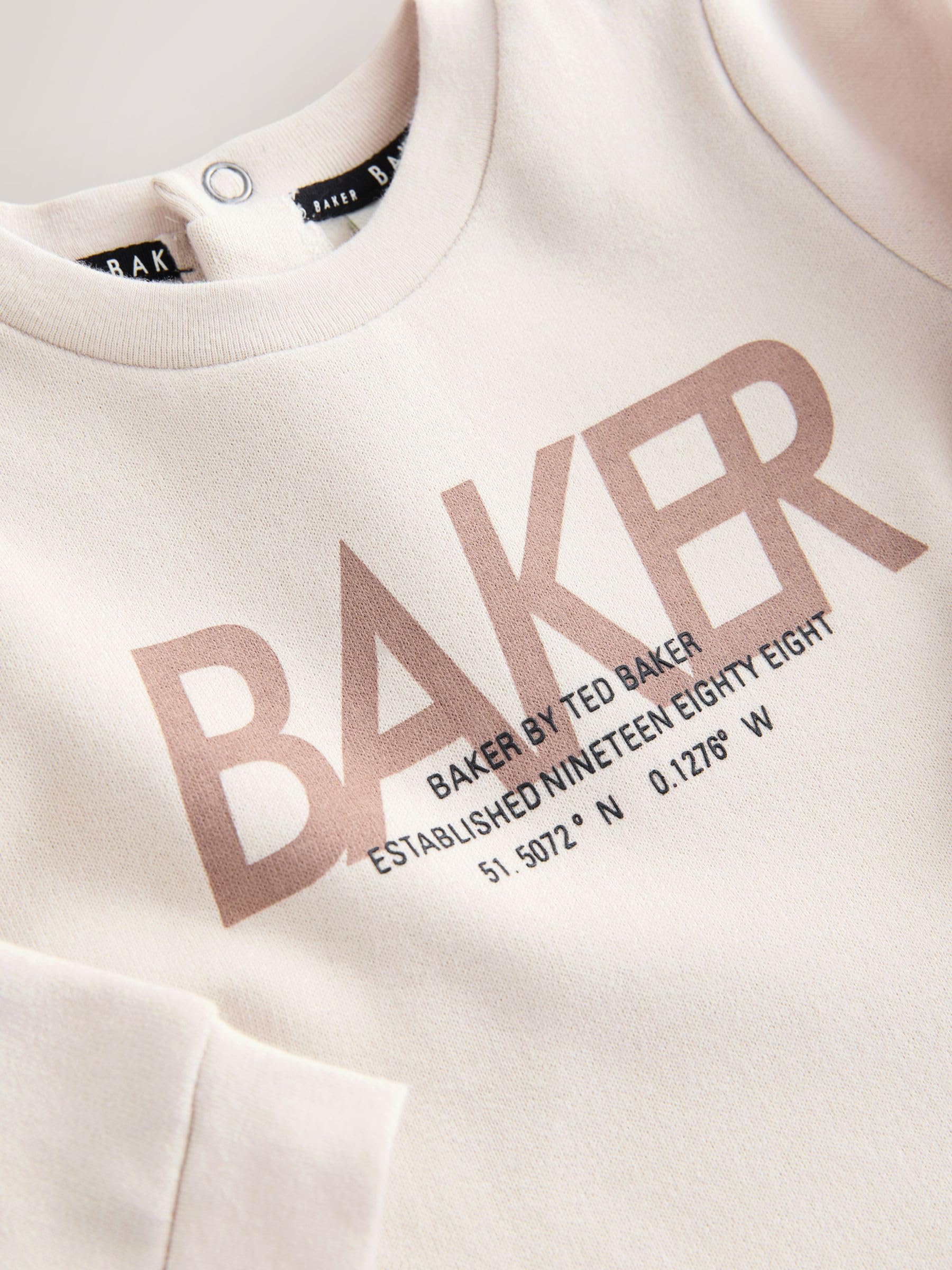 Noworodki chłopcy Pajacyk mockable w kolorze kamienia Baker by Ted Baker