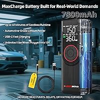 Vista 8 de Inflador de neumáticos, compresor de aire portátil, inflado 3 veces más rápido, bomba de aire de 150 PSI para neumáticos de automóvil con medidor