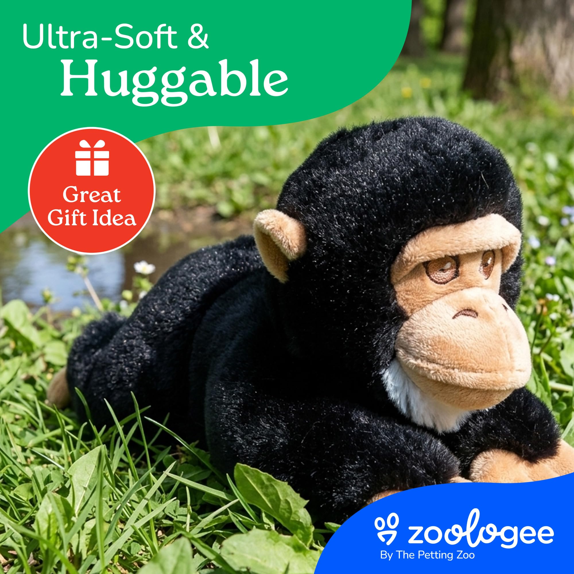 Amazon.com: The Petting Zoo Chimp Stuffed Animal Plushie, Gifts