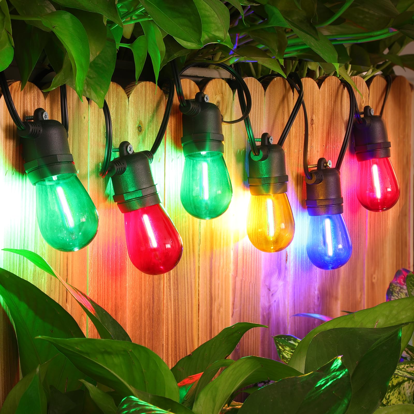 Mlambert Colored LED String Light Bulbs, 1 Watt Shatterproof Indoor Outdoor String S14 Replacement Light Bulbs for Christmas Halloween, E26 Base, 24 Pack, Not Solar Bulbs, Red/Blue/Yellow/Green