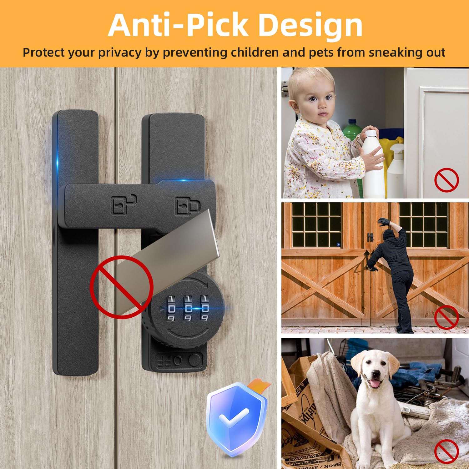 Snapklik.com : Barn Door Lock,180 Degree Flip Barn Door Locks And Gate ...