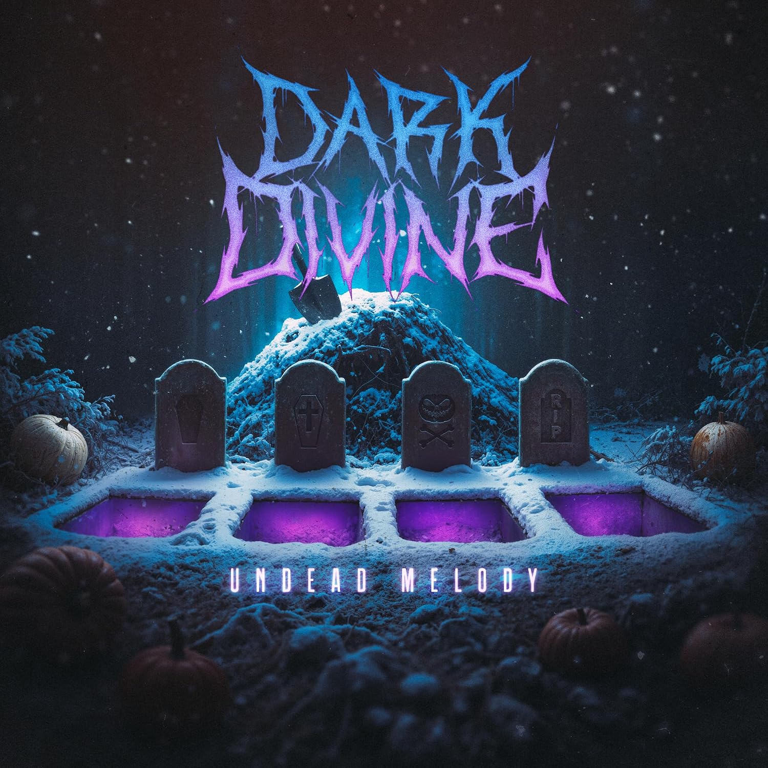 Undead Melody Electric Blue & Violet Cloudy w/ Black Splatter by Dark Divine — album cover