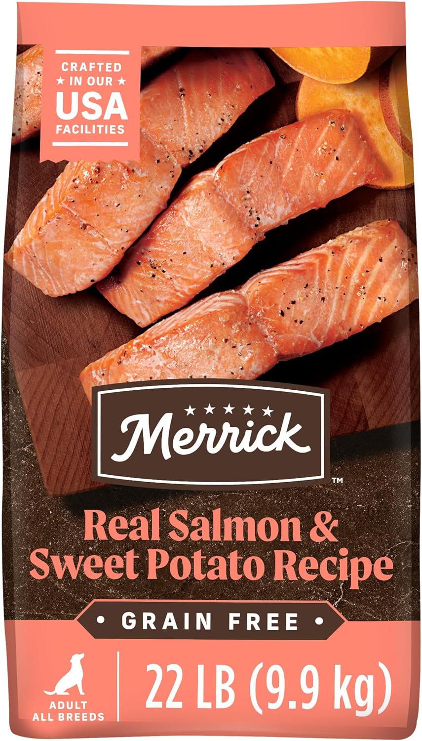 Product image of Merrick Premium Grain Free Dry Adult Dog Food, Wholesome And Natural Kibble With Real Salmon And Sweet Potato - 22.0 lb. Bag