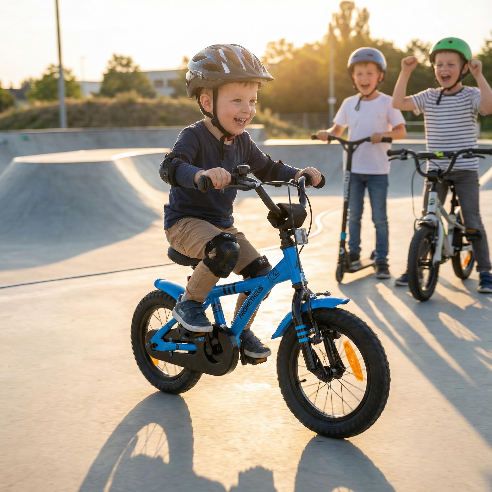 PROMETHEUS BICYCLES Velo Enfant 3 Ans Garcon vélo Fille 12 Pouces a Roulette pour 3 a 5 Ans - BMX en Bleu