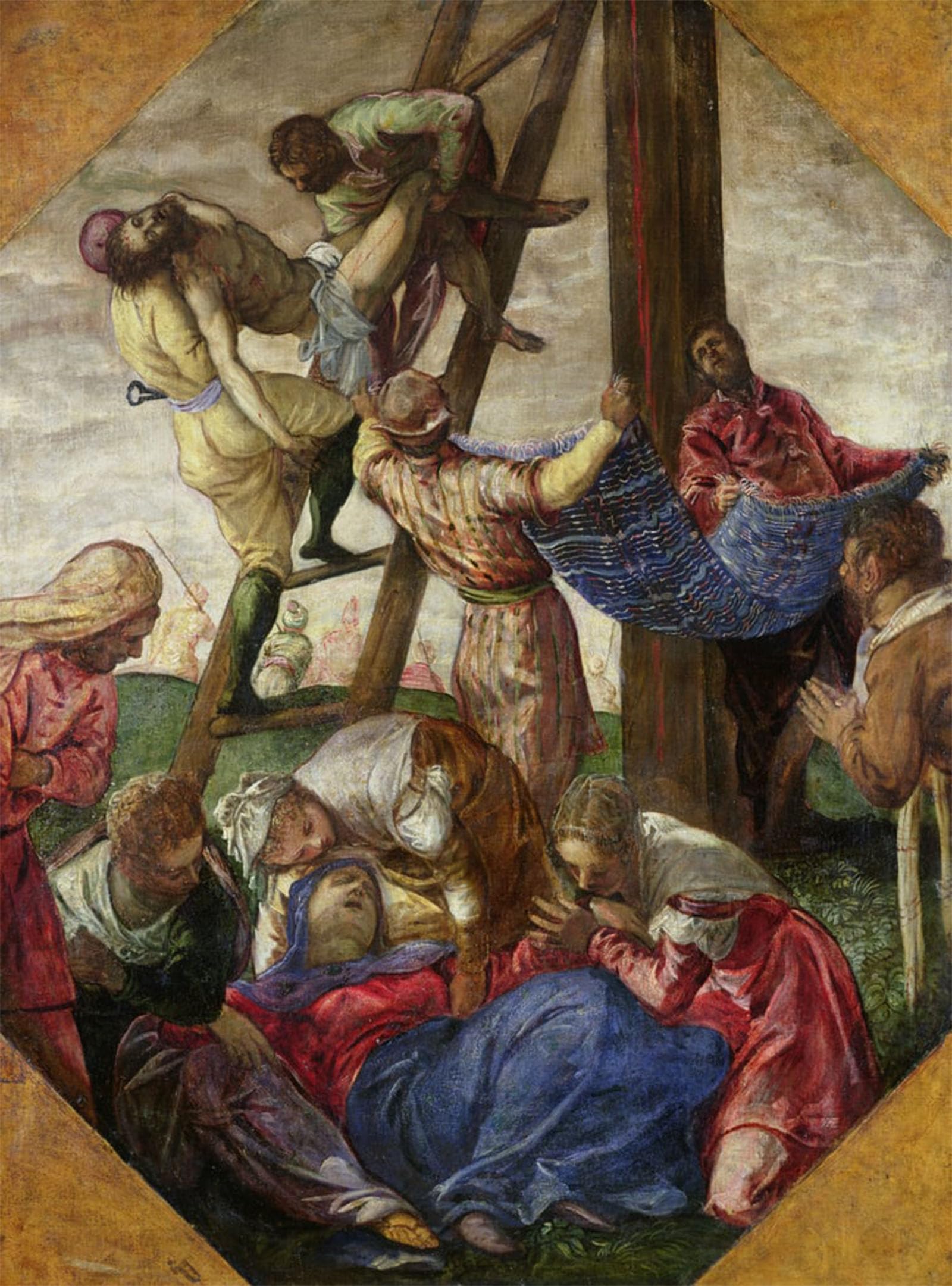 RZHRHJES Abstract Painting Poster Art Print Canvas Print Poster the Descent From the Cross by Jacopo Robusti Tintoretto Landscape Canvas Painting for Home Decor 60x90cm